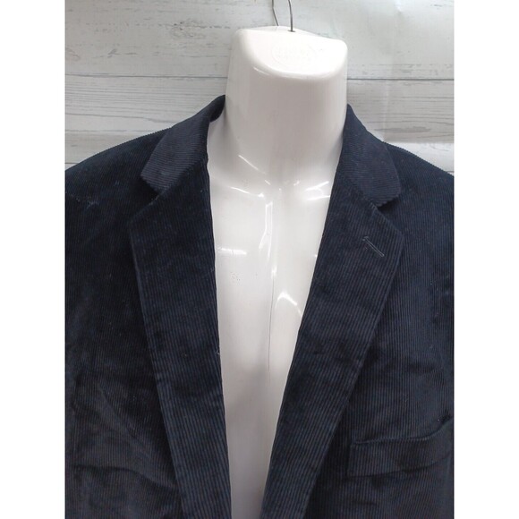 Saddlebred 46R Black 100% Cotton Corduroy Blazer Sport Coat Jacket - Picture 2 of 10